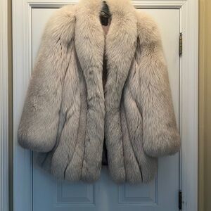 Elegant Cream blush fox Fur Coat